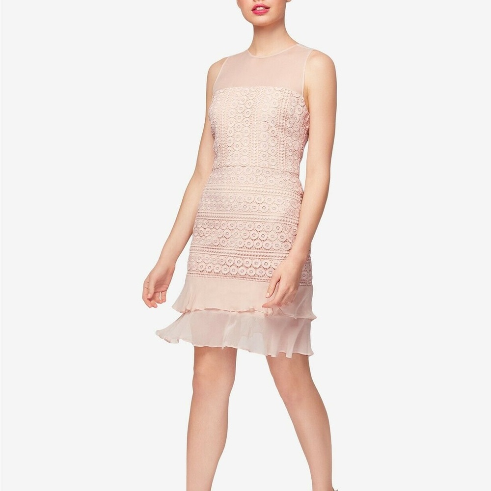 Betsey Johnson Womens Pink Lace Mini Party Cocktail Dress. Size 2.